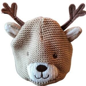 CARTER'S Knit Reindeer Hat Beanie 12-24 mo Soft Fabric Lining